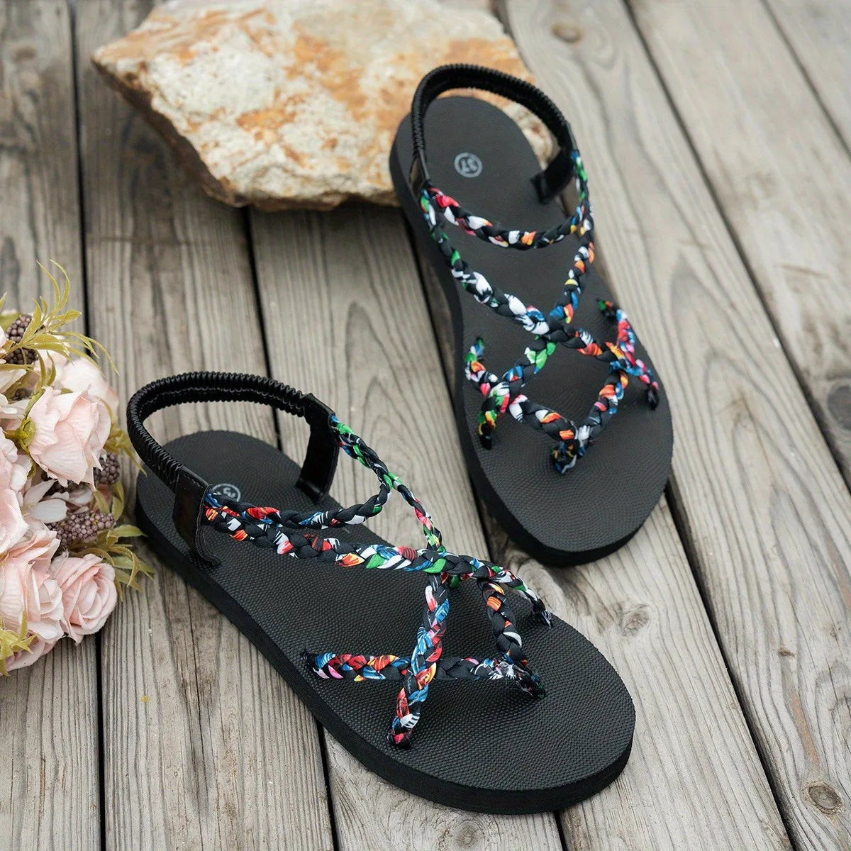 Fashionable Lightweight Large Size Beach Sandals for Women Summer New Round Head Comfortable Fish Mouth Casual Sandals