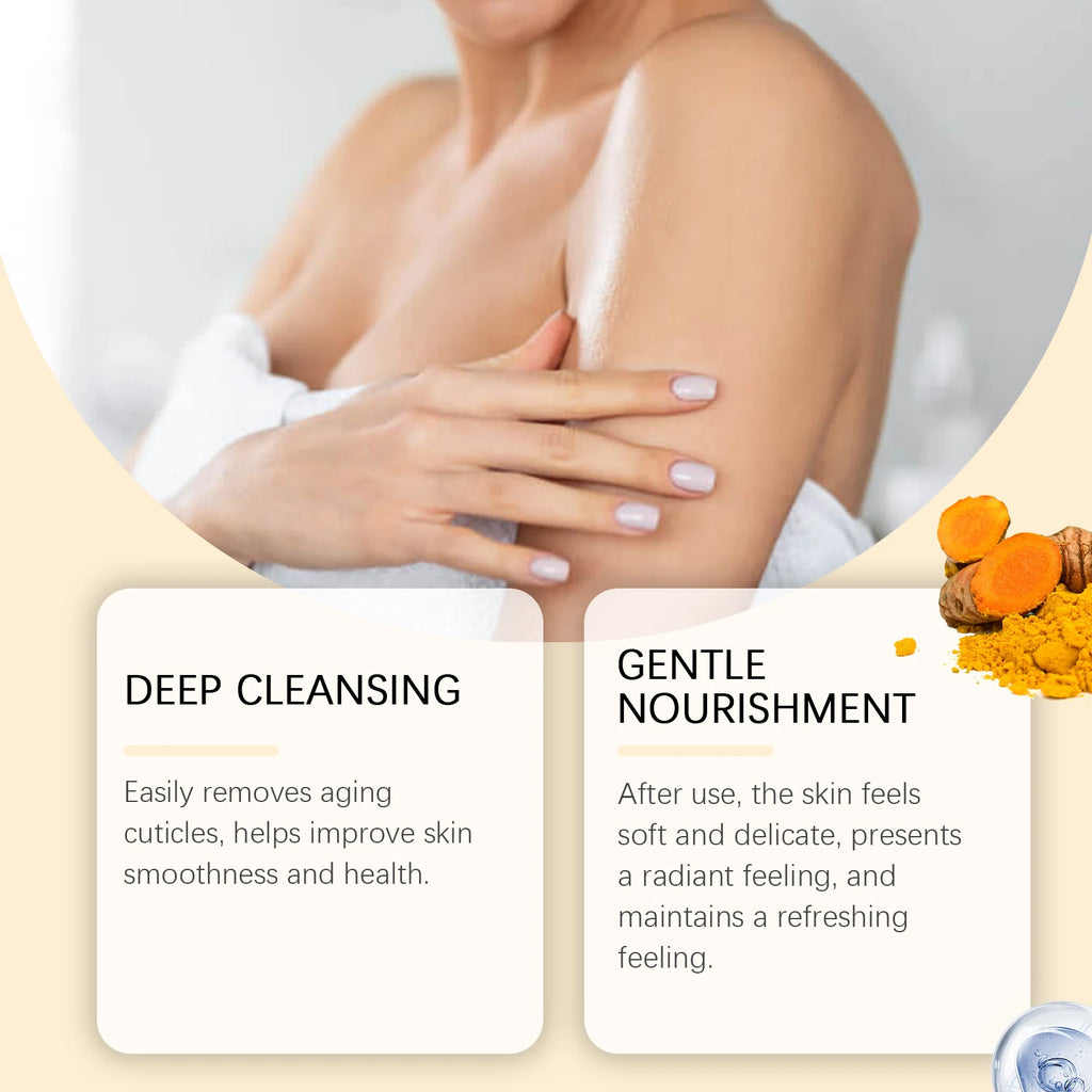 Turmeric Body Scrub Soften Cutin Smooth Skin Moisturizing Brightening Sea Salt Exfoliating Pore Cleaning Lighten Dark Spots Acne