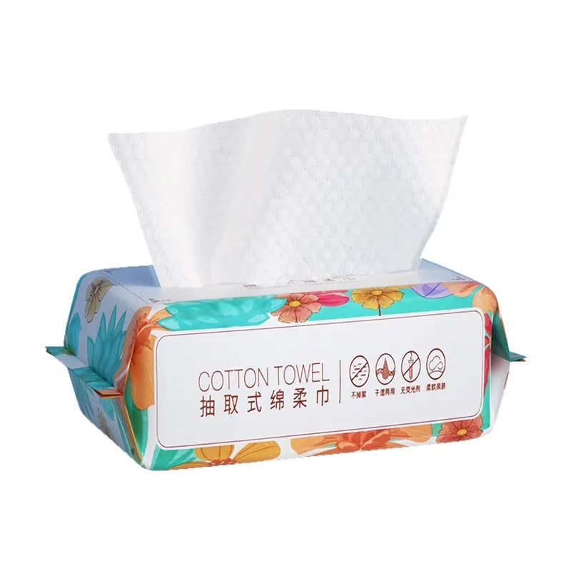 Disposable Cotton Facial Wipes Thickened Pull-Out Facial Cleansing Wipes Soft Cotton Wipes Baby & Household Face Wipes