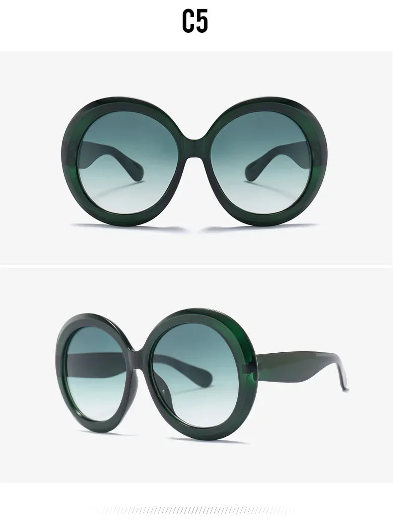 Oversized Round Sunglasses Women Men Luxury Brand Big Frame Sun Glasses Goggles Large Shades Unisex Riding Eyeglasses
