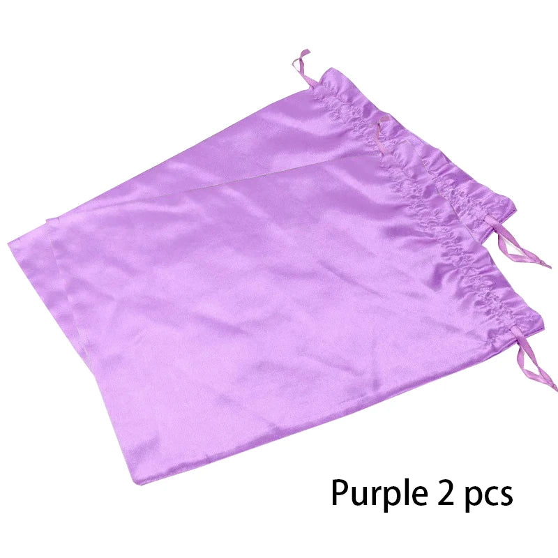 Satin Storage Bags 25*35cm wig storage Satin Wig Bags Black Pink Soft Silk Wig Bag For Hair Wig Packaging Tools