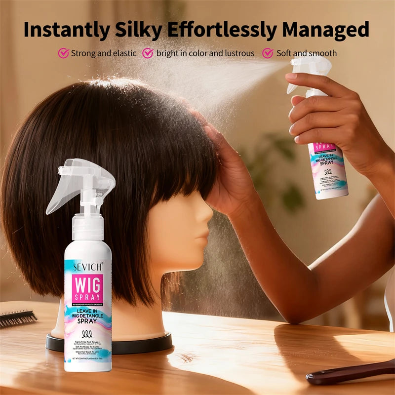 Leave-In Hair Conditioner Spray for Wig Collagen Keratin Hair Cream Smoothing Shiny Anti-Frizz Wig Detangler Spray Hair Care