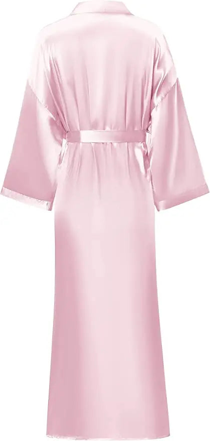 Bathrobe Women Extra Long Sleepwear Robes Silky Robe Charming Night Robe Lengthened Casual Sleepwear Robes Homewear Kimono Robe