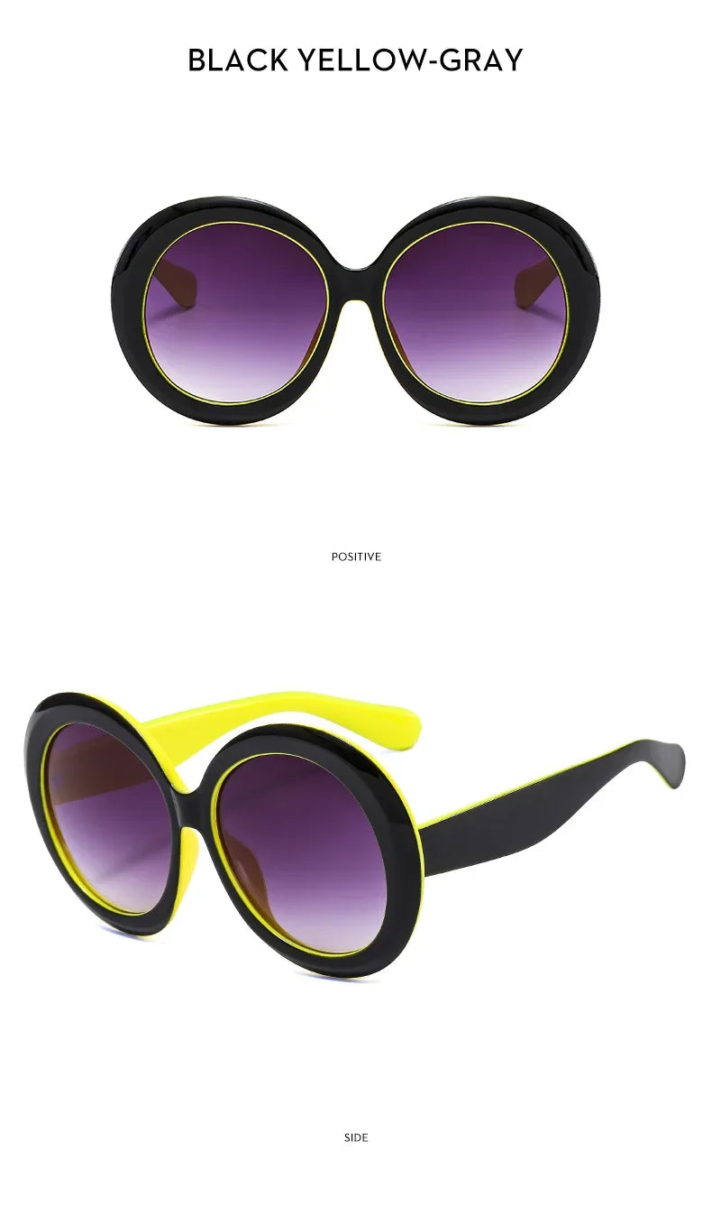 Oversized Round Sunglasses Women Men Luxury Brand Big Frame Sun Glasses Goggles Large Shades Unisex Riding Eyeglasses