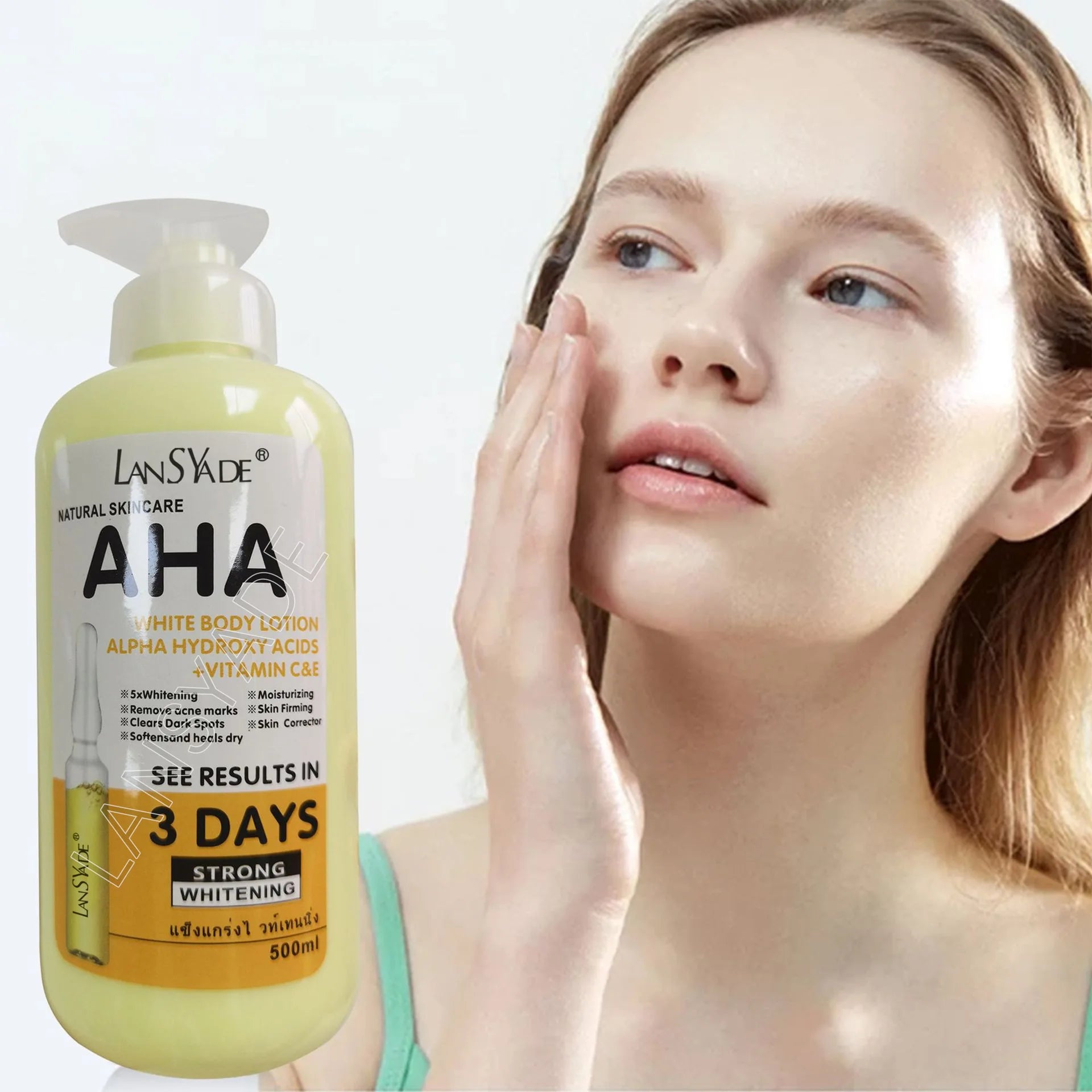 Body Lotion AHA Hydroxy Acid & VC Moisturizing Brightening Body Lotion Nourishing Moisturizing Skin Skin Care Products 500ml