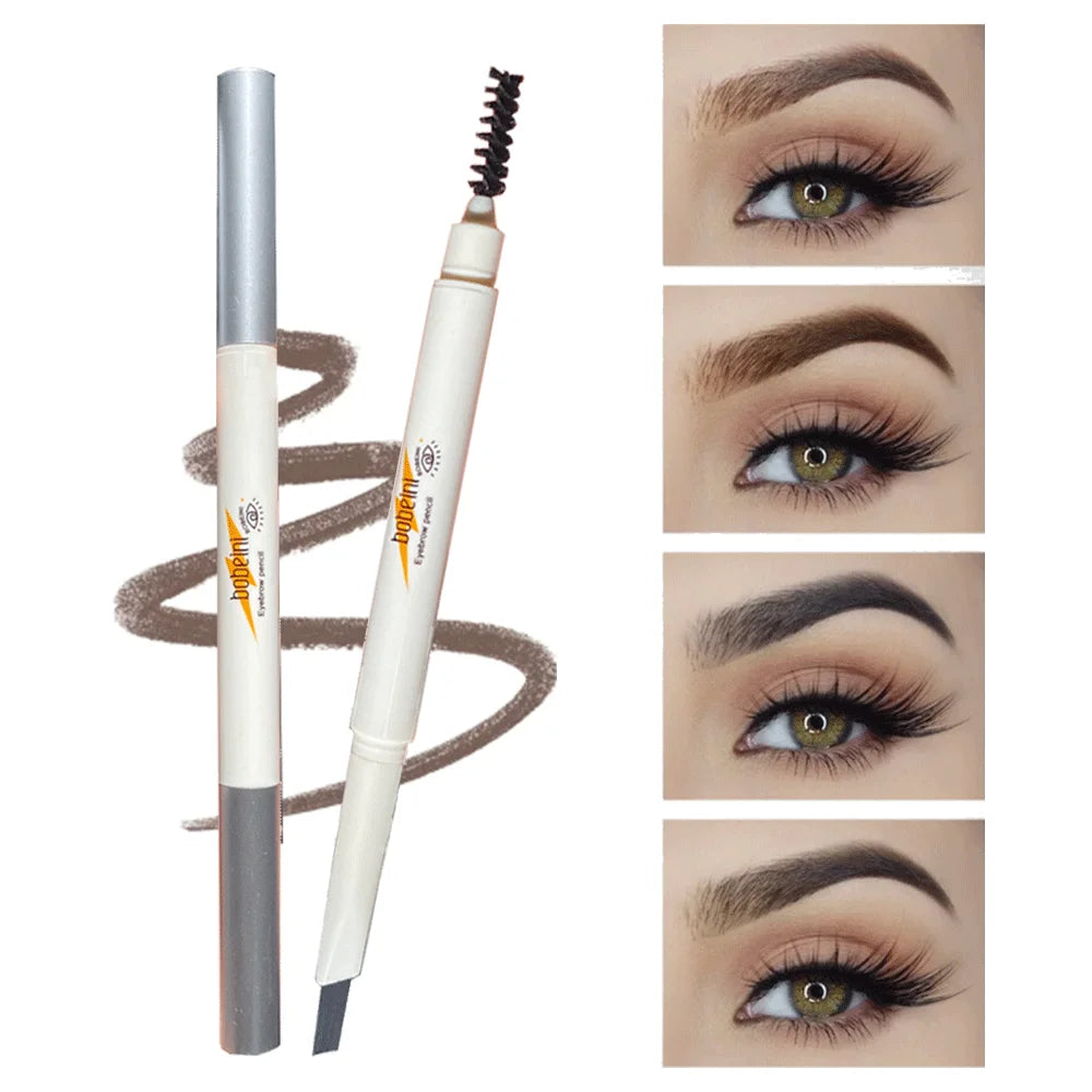 Double-ended fine-tip eyebrow pencil, waterproof, sweat-proof, smudge-proof, non-fading, natural color eyebrow pencil