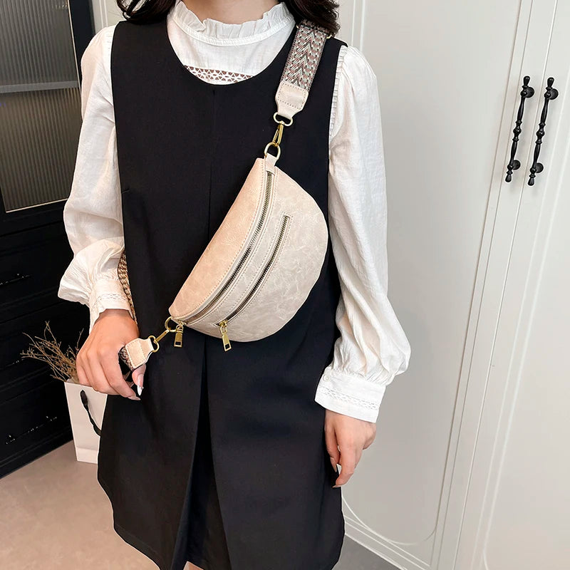 Fashion Simple Waist Bag Woman Chest Pack phone Purse Leather Fanny Pack Luxury Belt Bag 2026 New Ladies Shoulder Crossbody Bags