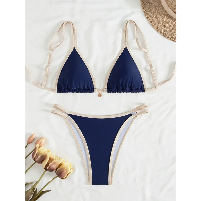 2026 Strappy String Bikinis Sexy Triangle Swimsuit Women Printed Swimwear Female Bathers Bathing Swimming Suit Beachwear Summer