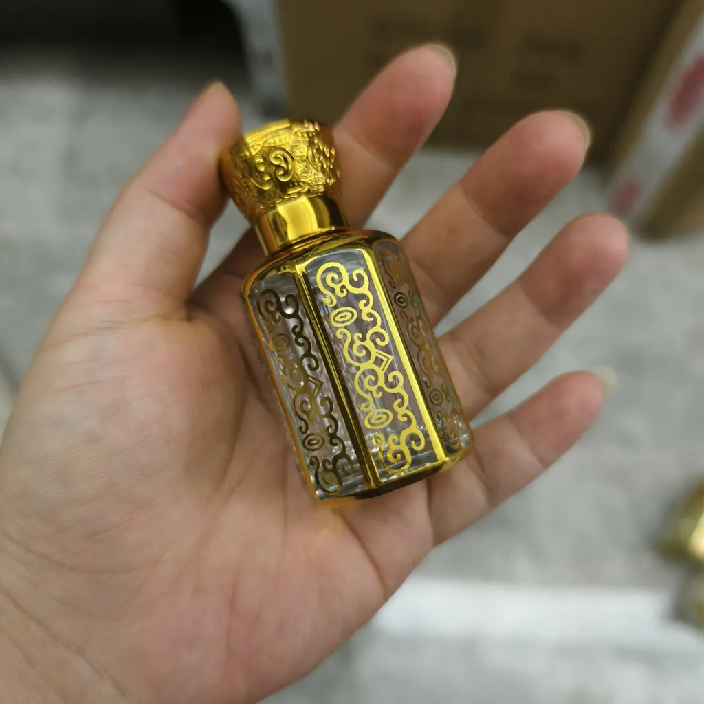 20ML Perfume Bottle Essential Oil Roll On Bottle Luxury Electroplated Glass Container Essential Oil Roll On Glass Bottle