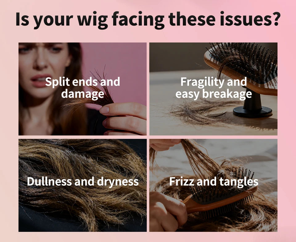 Leave-In Hair Conditioner Spray for Wig Collagen Keratin Hair Cream Smoothing Shiny Anti-Frizz Wig Detangler Spray Hair Care