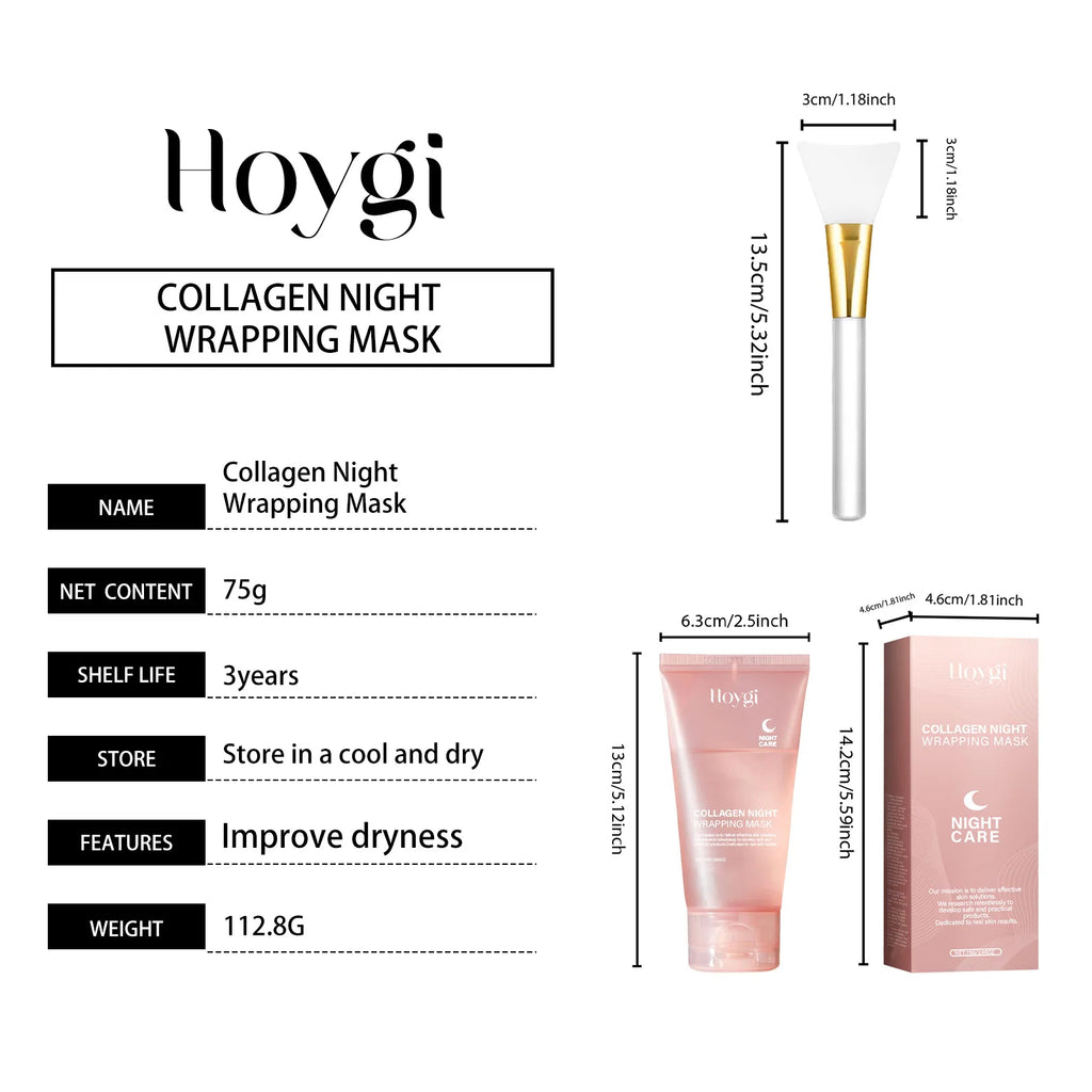 Deep Collagen Mask Peel Off Mask Anti Wrinkle Lifting Face Skin Care Masks Bio Pack Night Wrapping Woman Overnight Skin Hydrates