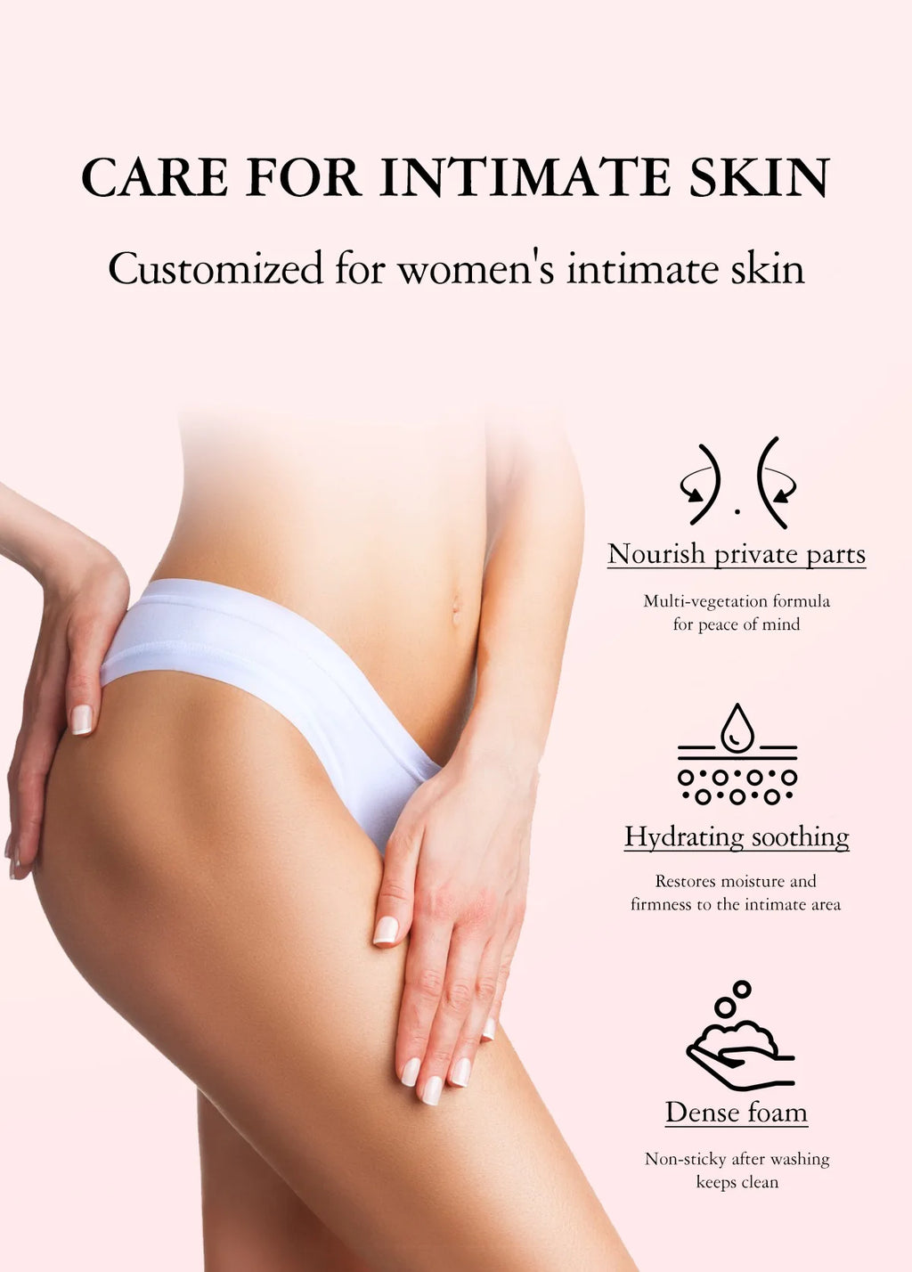 Crystal Infused Yoni And Vaginal Wash Private Clean Balanced Gently Moisturize Shower Gel, Feminine Prevent Dryness Healthy Care