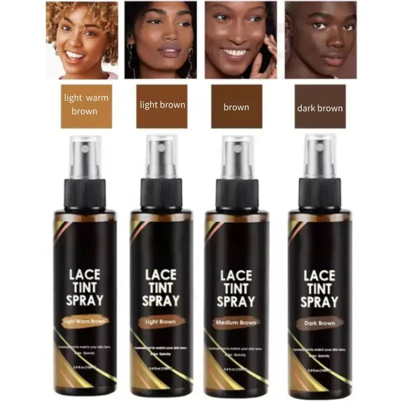 Lace Tint Spray Fast-Drying Lace Melting Hair Spray Wig Melting Spray Tinted Foams Long Lasting Lace Frontal Spray Complexion