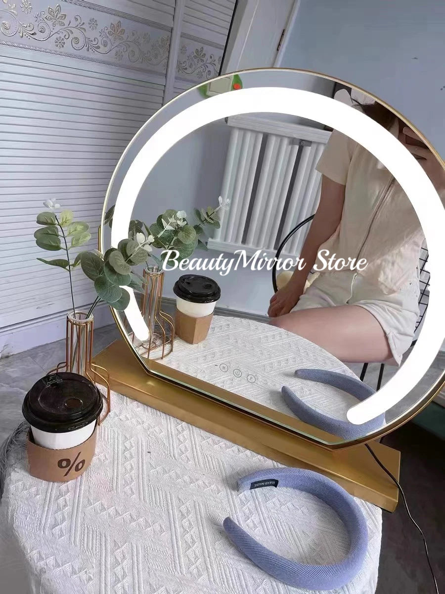 Vanity Makeup Mirror with Lights Detachable 15x Magnification 3 Color Lighting Modes Touch Screen Control 360°Rotation