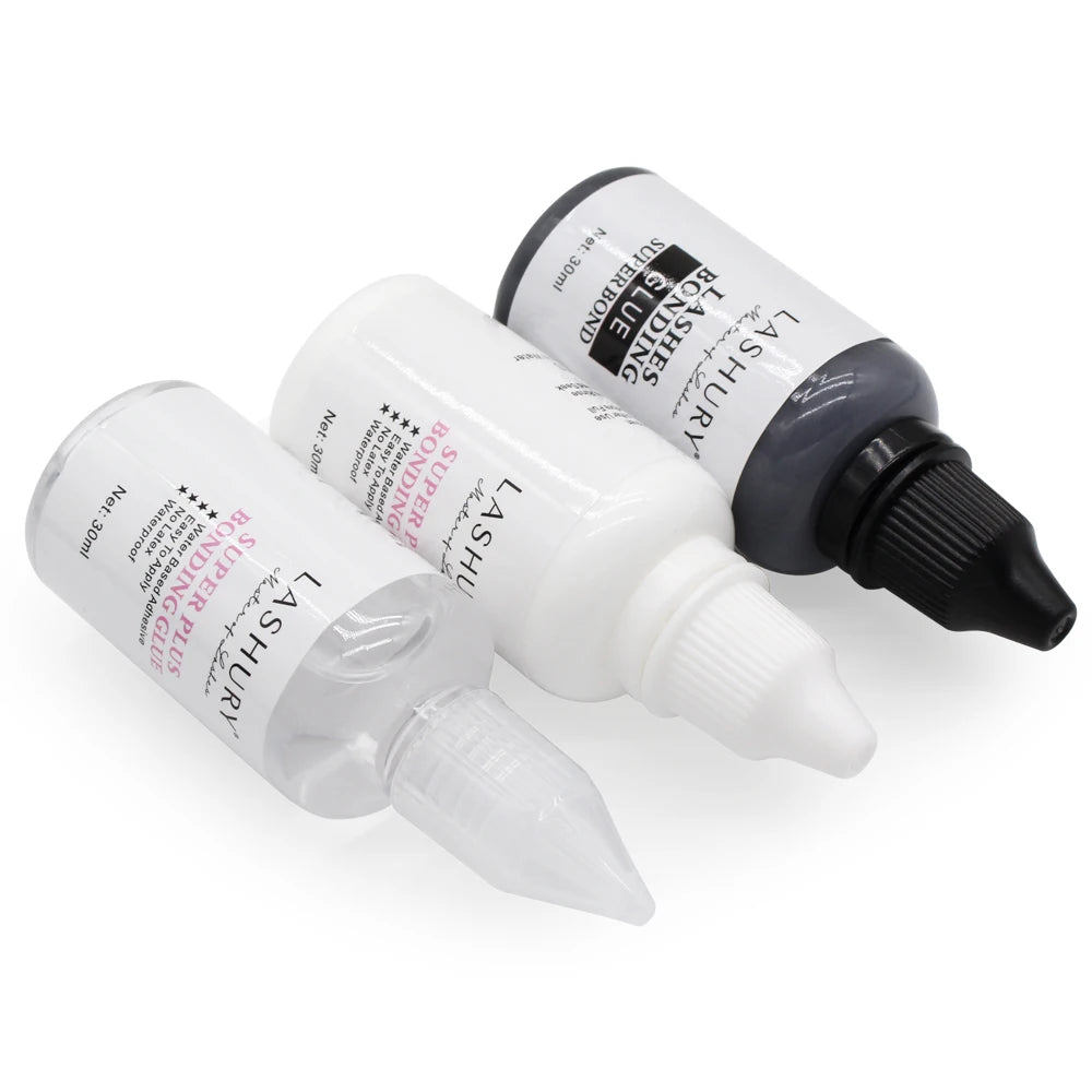 Lashury Black White Glue Remover Kit Anti Allergic Waterproof Hair Eyelashes Extension Bonding Glue Strong Powerful Long Lasting