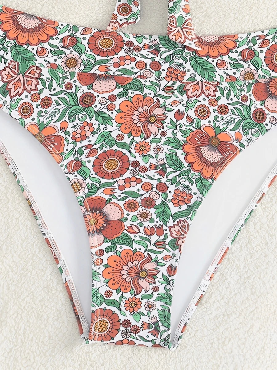 Strappy Bikinis 2026 Women Sexy Floral Swimwear Female High Waist Swimsuit Bathers Swimming Bathing Swim Suit Summer Beachwear