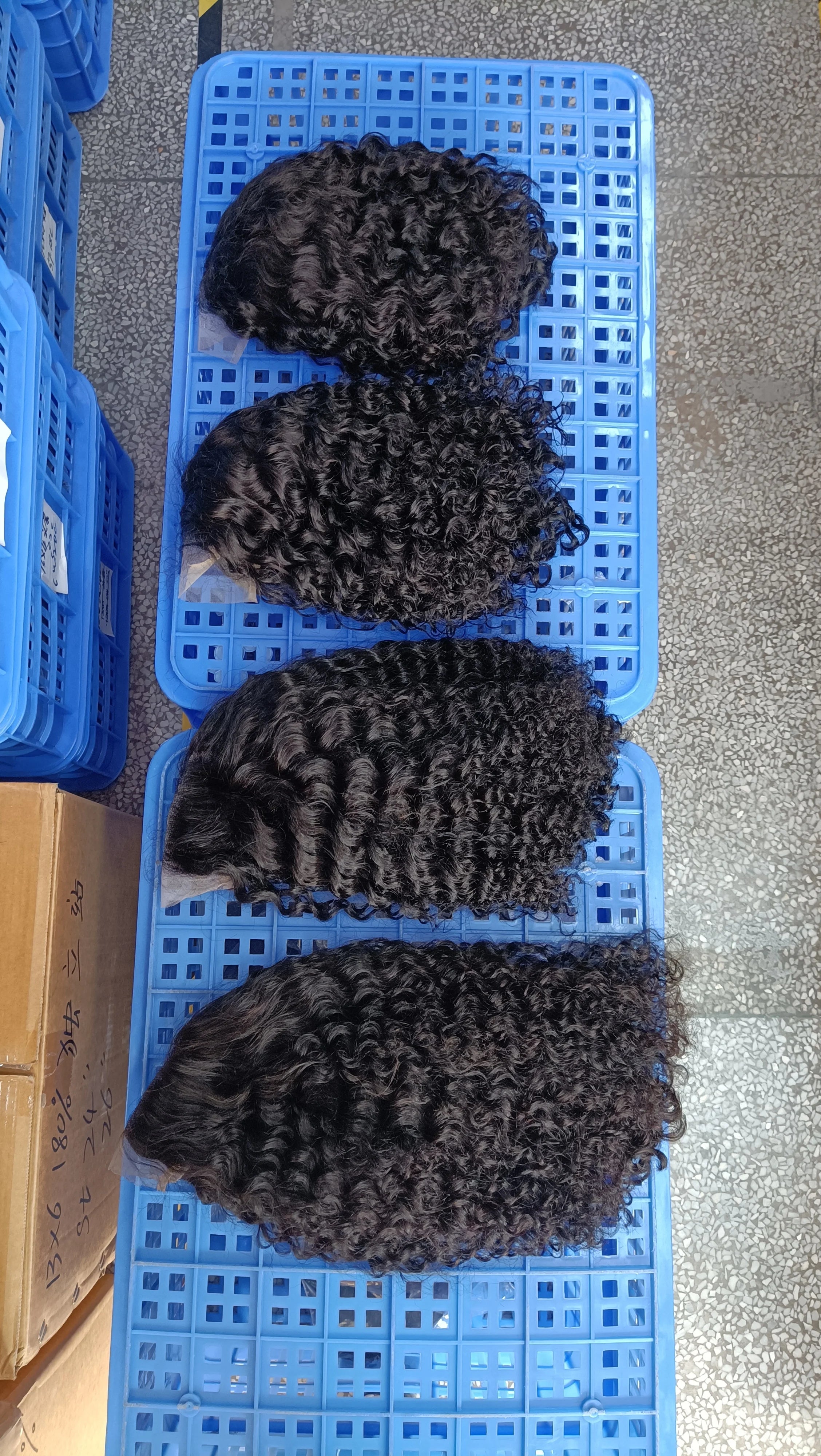 Human Hair Bob Pixie Cut Wig Double Knots Glueless Curly Water Wave 13x4 Pre-Cut Bleached No Glue Wig Remy 30s Easy Install