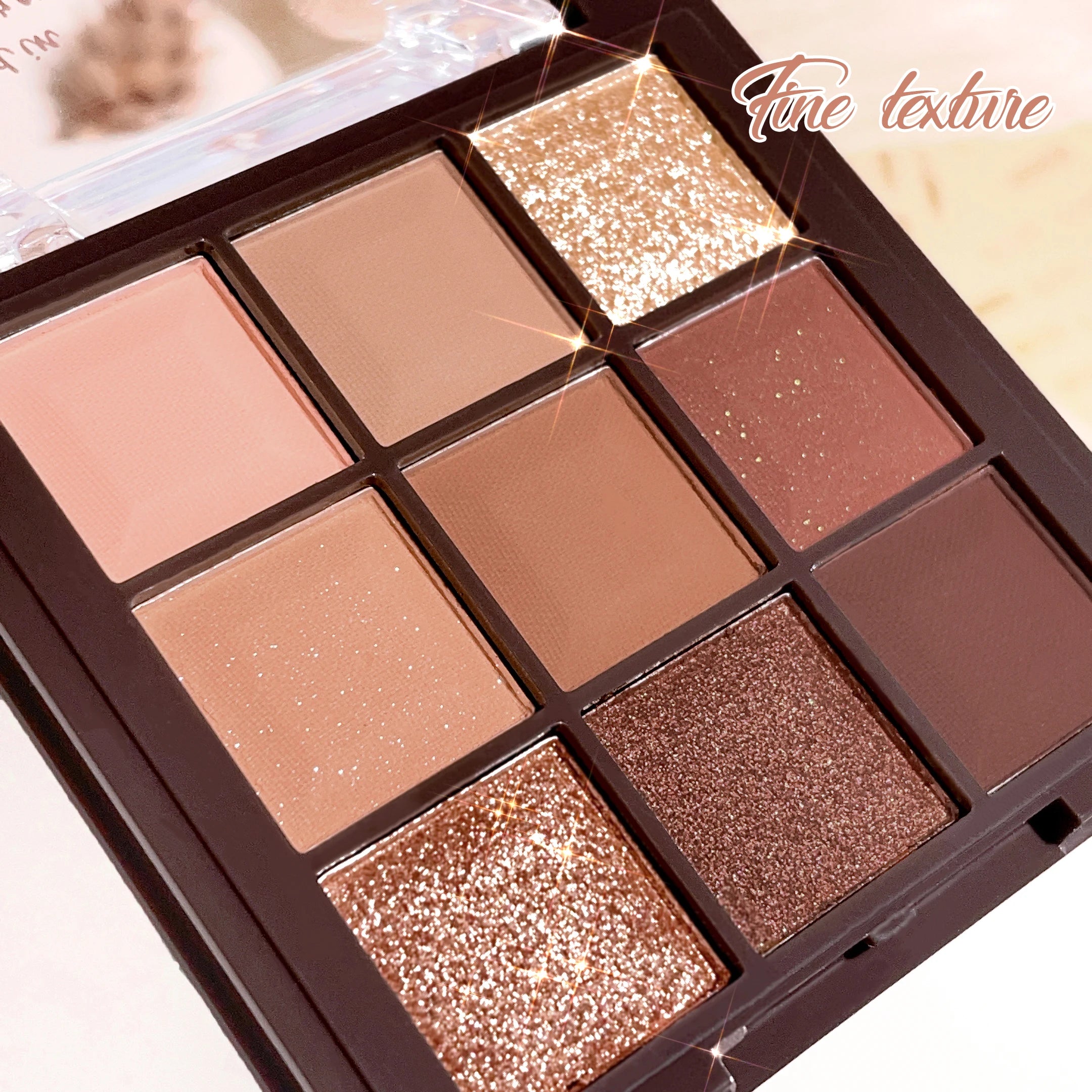 Eyeshadow palette, nine-color chocolate eyeshadow palette, pearlescent matte, large glitter, fine comprehensive palette
