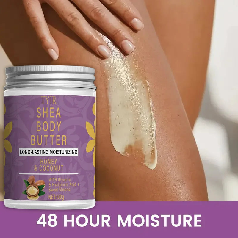 Shea Butter Moisturizing Body Cream, Softer and Moisturizes Skin, Tightens Skin, Makes Skin More Brightens and Shiny, and Moisturizes Body Massage, Suitable for Dry and Cracked Skin