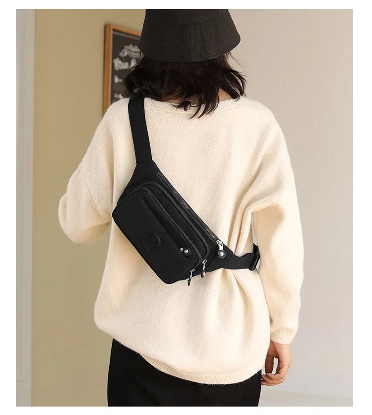 Waist Bags For Women 2024 New Nylon Leisure Solid Color Fanny Pack For Girls Crossbody Chest Bag Belt Waist Packs