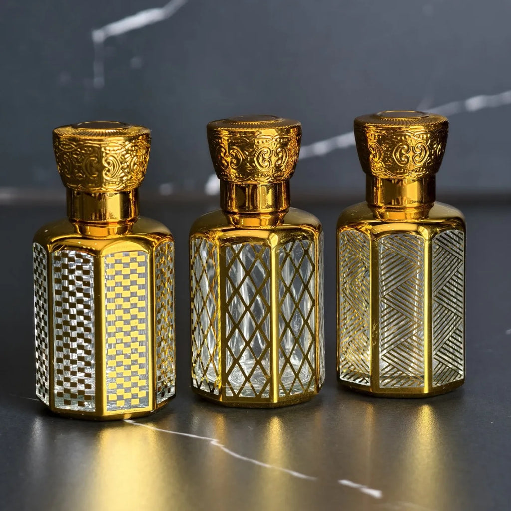 20ML Perfume Bottle Essential Oil Roll On Bottle Luxury Electroplated Glass Container Essential Oil Roll On Glass Bottle