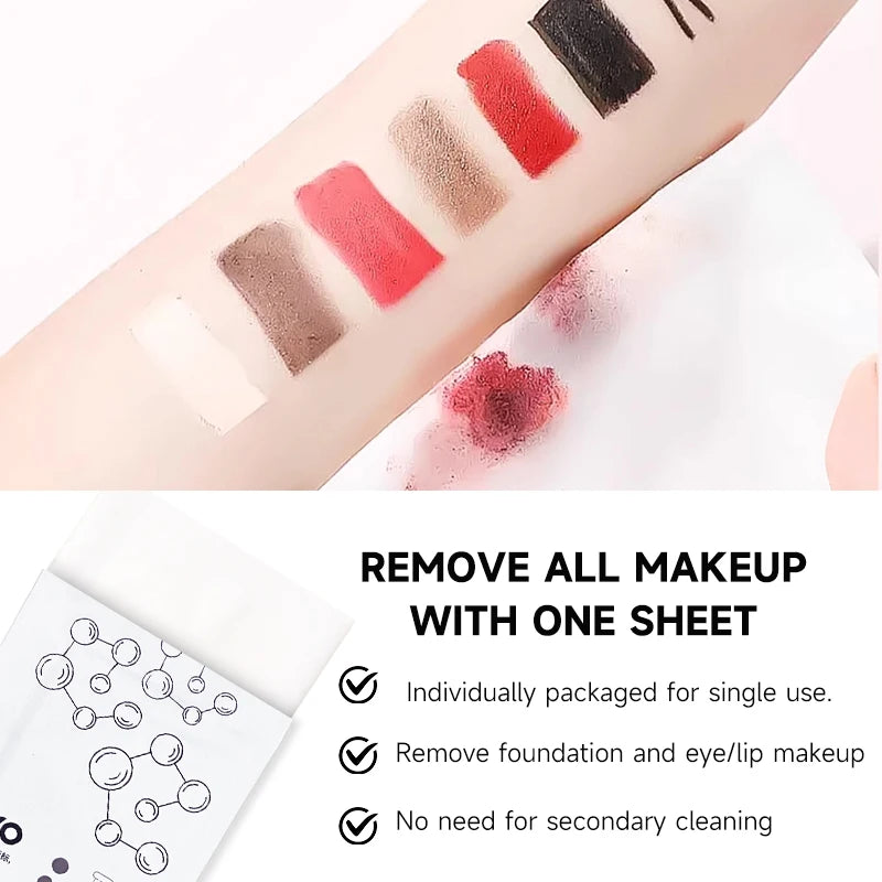 30pcs Of Makeup Remover Wipes For Face,Moisturizing&Gentle,Deep Cleansing Without Noresidue,Individually Packaged,Disposable Use