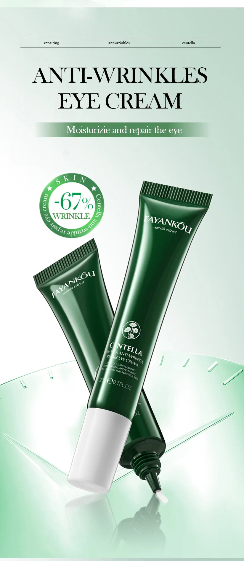 Centella Asiatica Eye Cream Anti Dark Circles Under the Eyes Remove Eye Bags Moisturizing Eyes Skin Care Products