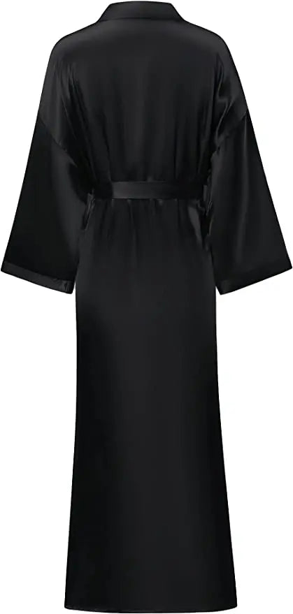Bathrobe Women Extra Long Sleepwear Robes Silky Robe Charming Night Robe Lengthened Casual Sleepwear Robes Homewear Kimono Robe