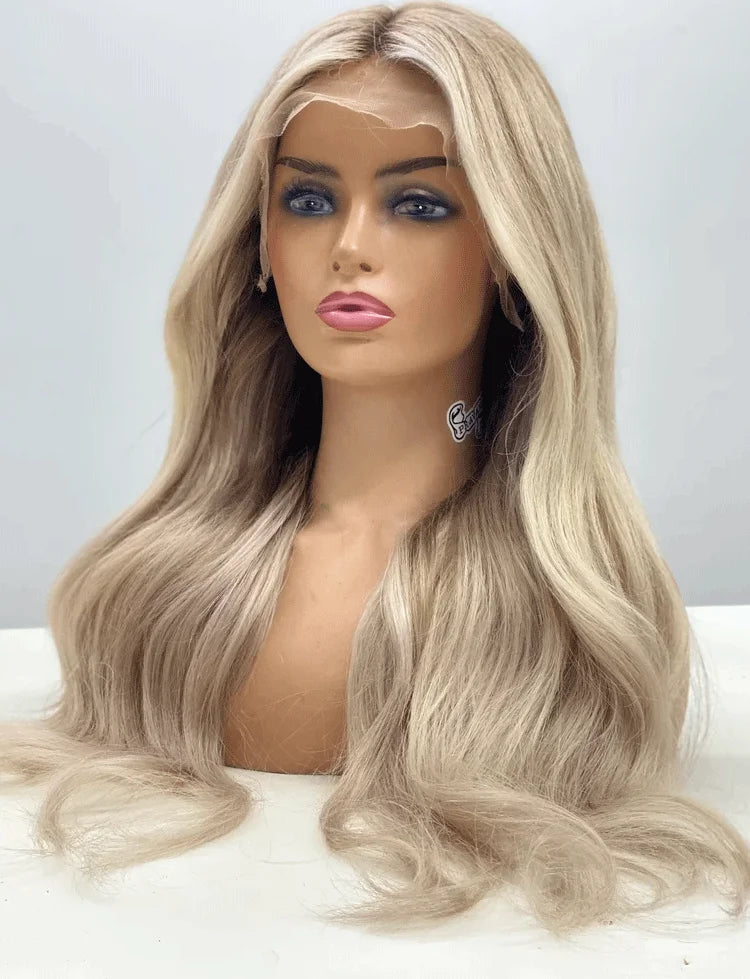 Blonde balayage full lace wigs Synthetic hair wig custom wigs lace front wigs blonde wig handmade wig hd lace wigs glueless wigs
