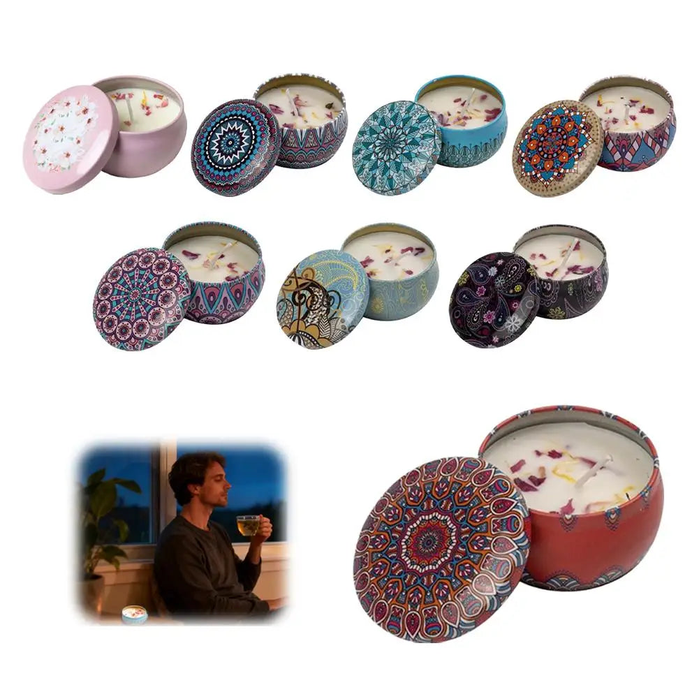 Scented Candles for Home Soy Wax Aromatherapy with Lavender Rose Jasmine etc. Plant Essential Oils & Dried Flowers Gifts