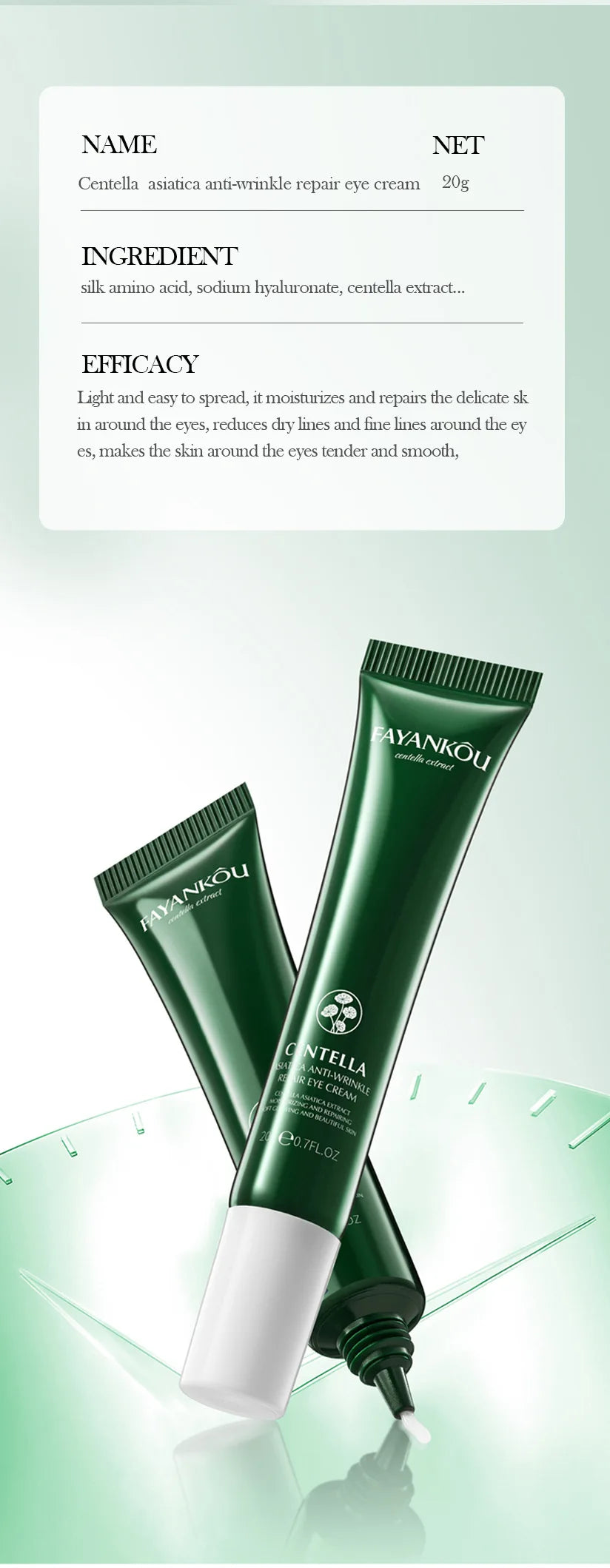 Centella Asiatica Eye Cream Anti Dark Circles Under the Eyes Remove Eye Bags Moisturizing Eyes Skin Care Products
