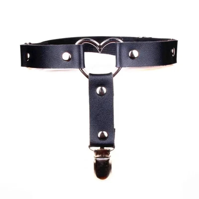 Women Sexy Leather Thigh Garter Belt Pu Punk Elastic Harness Leg Strap Goth Stocking Leglet Belt Garters Suspender for Girl