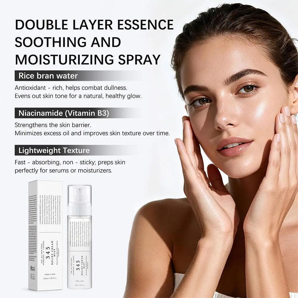 345 Skin Soothing Spray 18ml Hydrating Moisturizer Repair Reduce Redness Improve Dullness Gentle Refreshing Non Sticky Face Mist