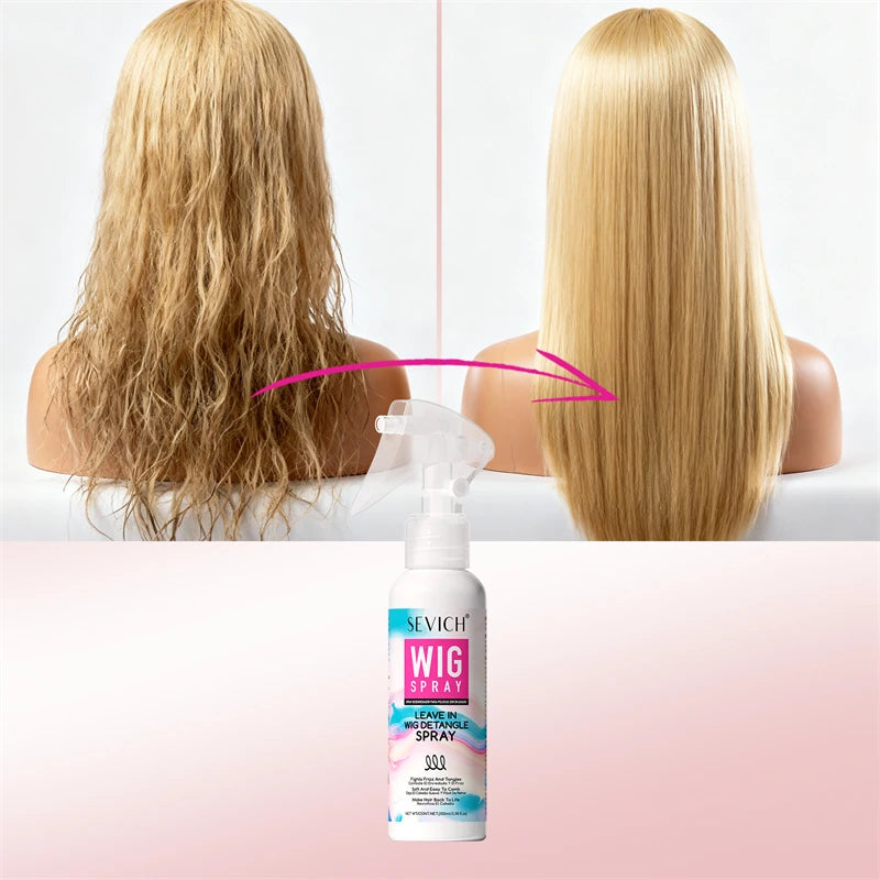 Leave-In Hair Conditioner Spray for Wig Collagen Keratin Hair Cream Smoothing Shiny Anti-Frizz Wig Detangler Spray Hair Care