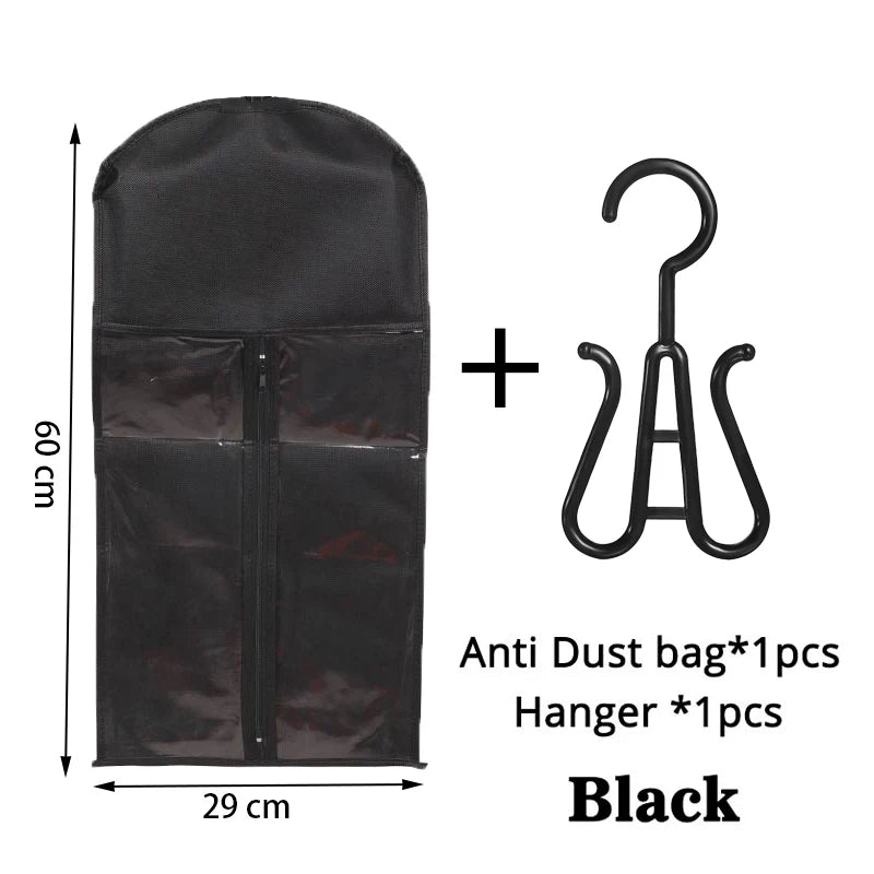 Wig Storage Bag For Long Hair Extension Storage Bag With Hanger For Wigs Hair Extensions Hairpiece Wig Bag With Black Wig Hanger