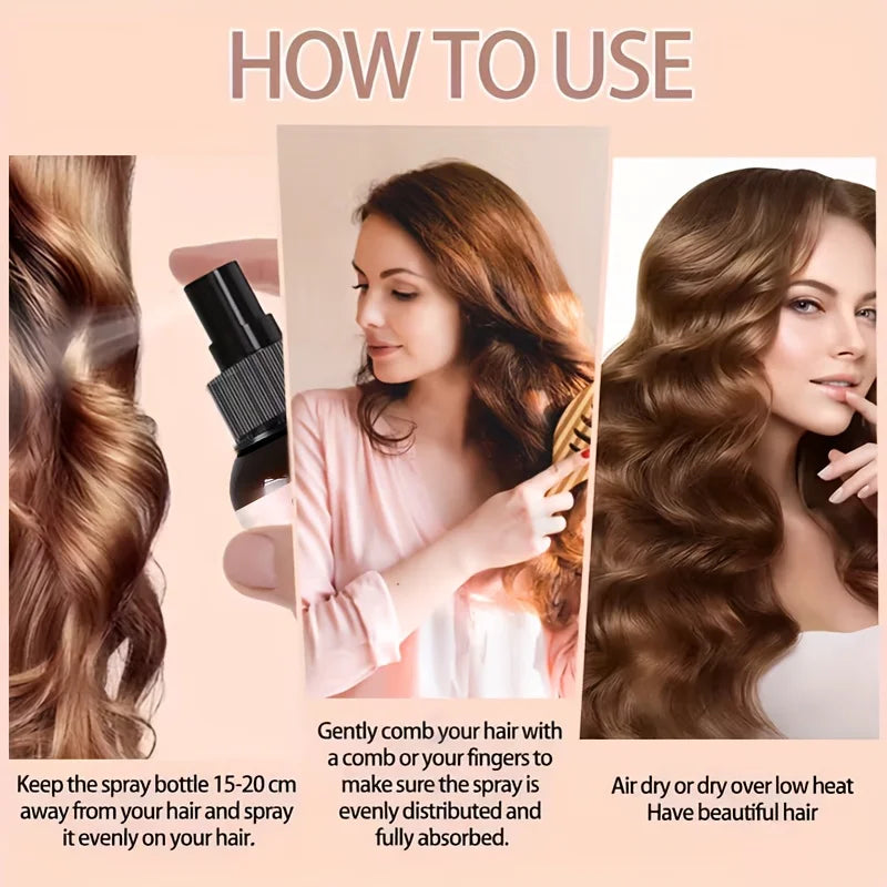 GSWP 10-in-1 Leave-in Hair Spray contains Moroccan argan oil and castor oil, providing heat protection and deep moisturization.