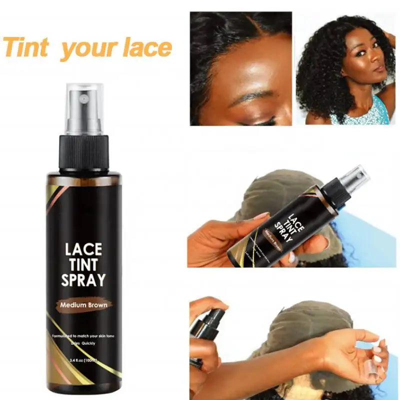 Lace Tint Spray Fast-Drying Lace Melting Hair Spray Wig Melting Spray Tinted Foams Long Lasting Lace Frontal Spray Complexion