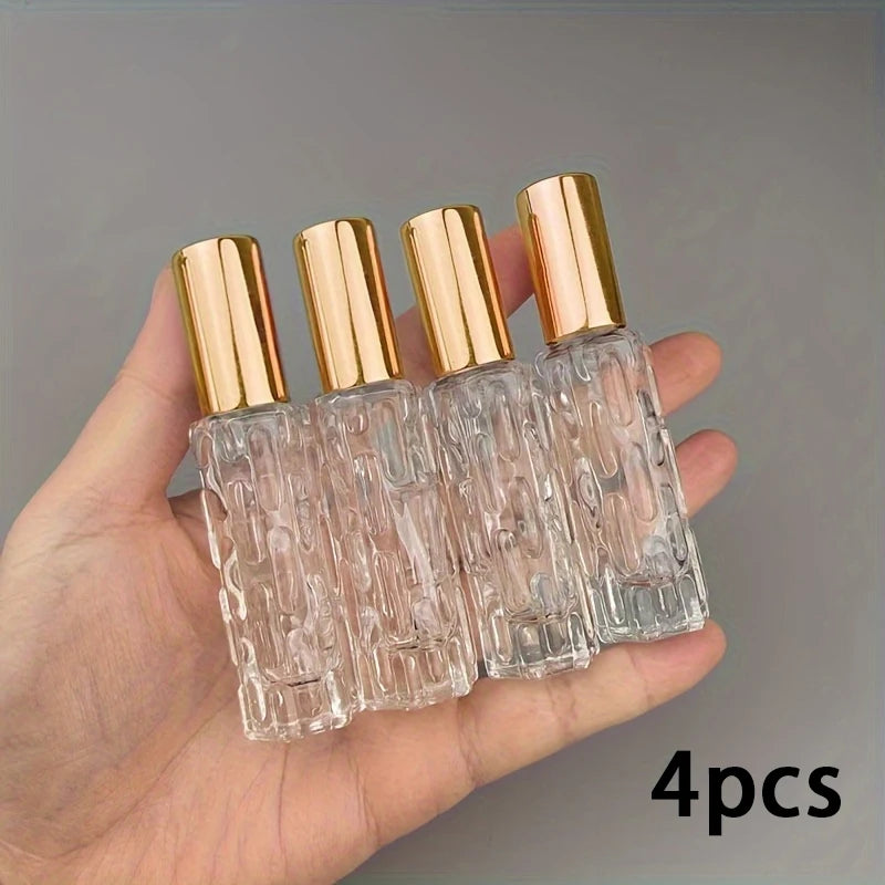 4pcs 10ml Mini Perfume Spray Bottles Portable Travel Liquid Perfume Containe Atomizer Deliver Travel Refillable Bottles