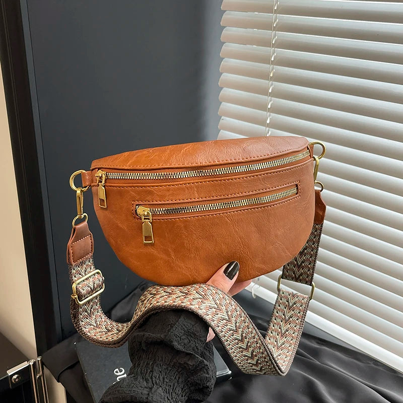 Fashion Simple Waist Bag Woman Chest Pack phone Purse Leather Fanny Pack Luxury Belt Bag 2026 New Ladies Shoulder Crossbody Bags