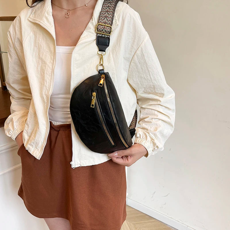 Fashion Simple Waist Bag Woman Chest Pack phone Purse Leather Fanny Pack Luxury Belt Bag 2026 New Ladies Shoulder Crossbody Bags