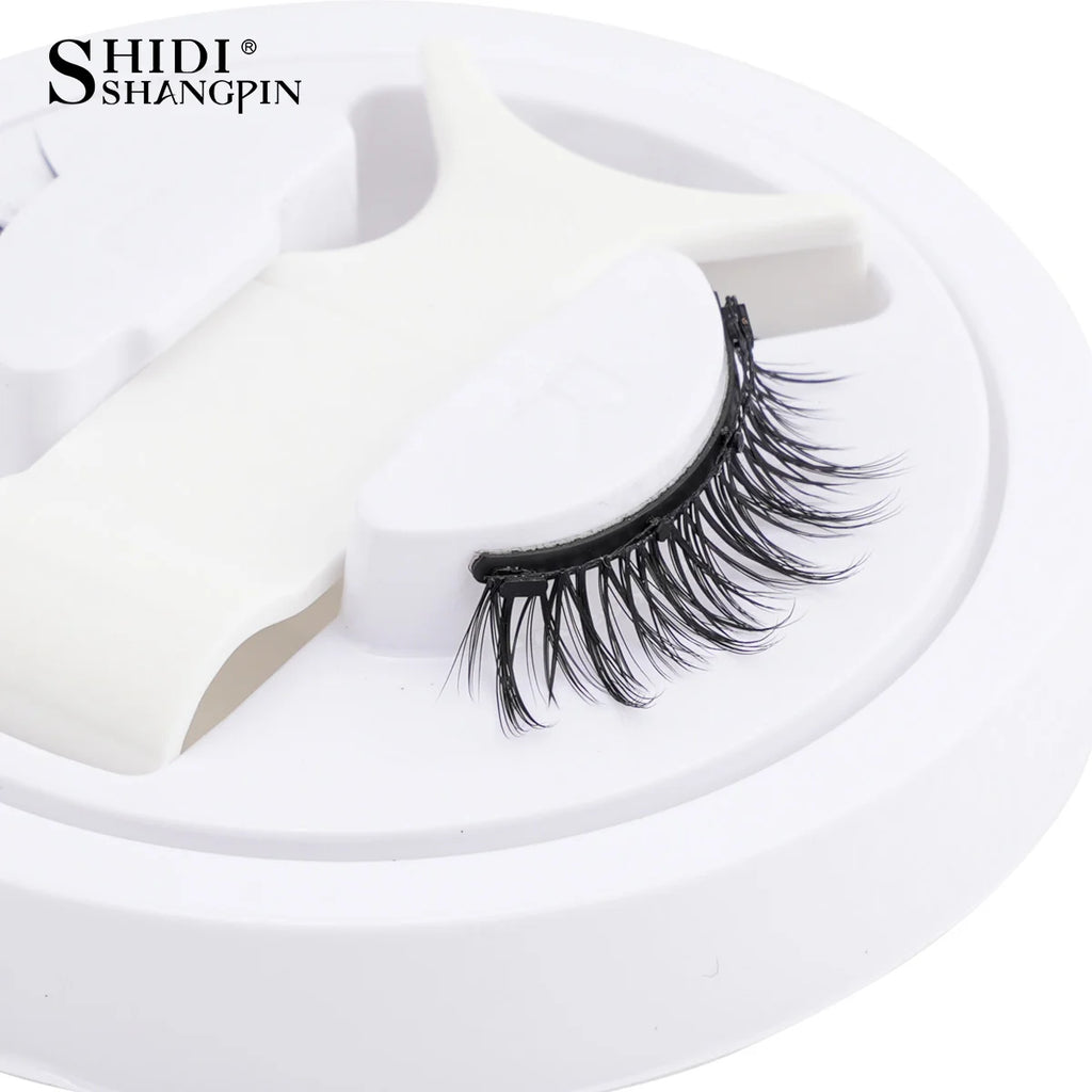 1 Pair Magnetic Lashes For Eye With Winged Ends Soft Reusable Magnetic Eyelashes Natural Look 3D False Lashes Makeup With Tool