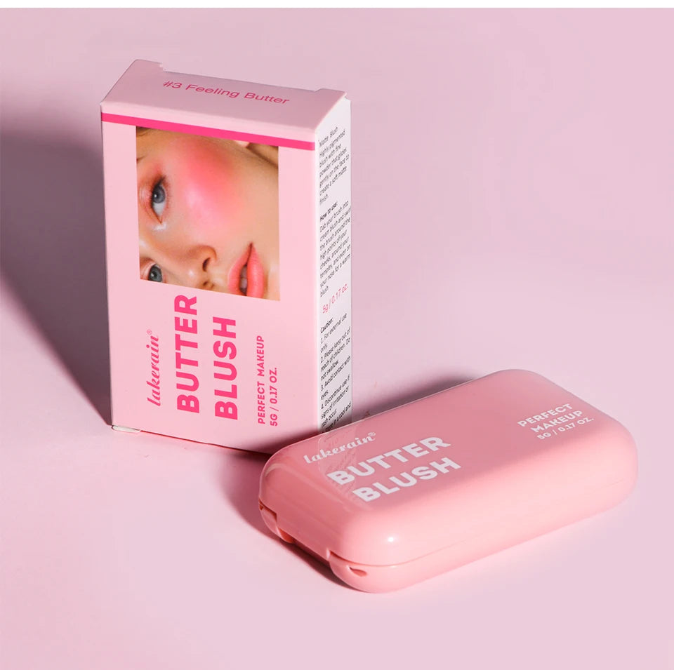 Makeup Powder Blush Waterproof And Sweat-proof High Pigment Long Lasting Pink Cream Blush Cosmetics Palette Powder Korean Makeup