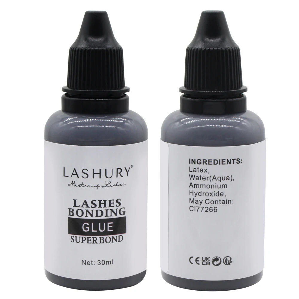 Lashury Black White Glue Remover Kit Anti Allergic Waterproof Hair Eyelashes Extension Bonding Glue Strong Powerful Long Lasting