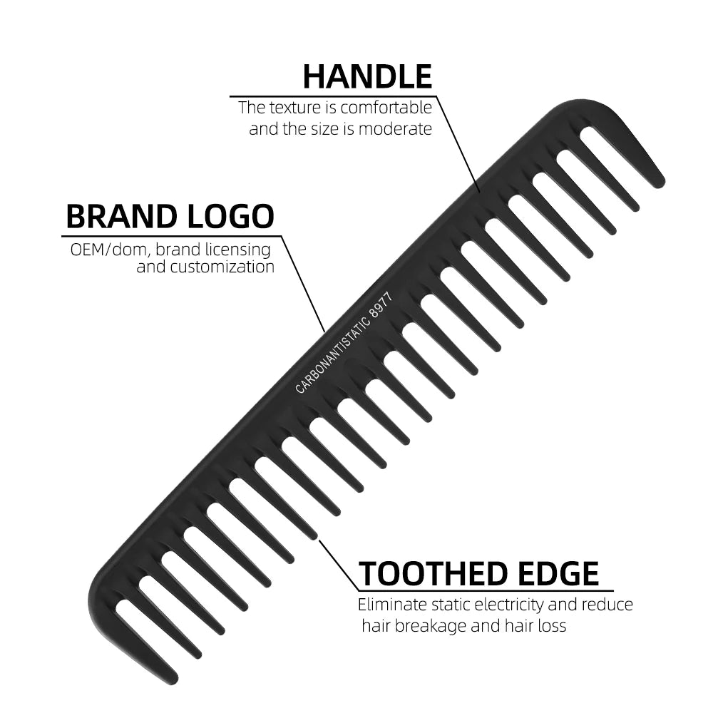 Wide Tooth Curl  Comb Detangling Comb Texture Comb For Curly Wet Wavy Thick Hair Wigs Salon Barber Hairstyle Tool ﻿