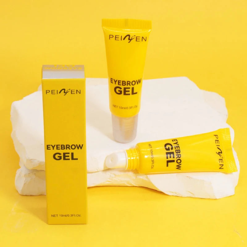 3D Eyebrow Gel with Brush Waterproof Quick-drying White Gel Eyebrow Cream Long-Lasting Natural Eyebrows Styling