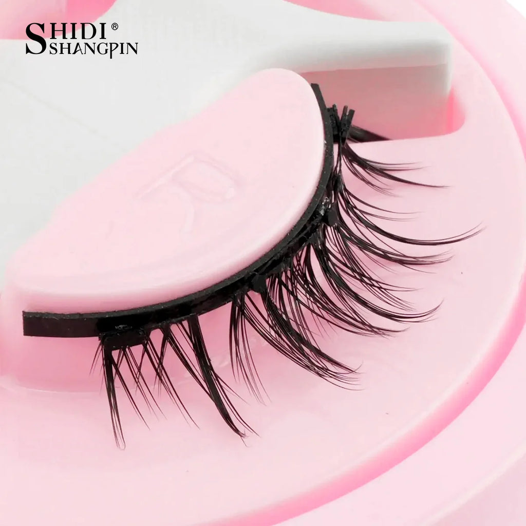 1 Pair Magnetic Lashes For Eye With Winged Ends Soft Reusable Magnetic Eyelashes Natural Look 3D False Lashes Makeup With Tool