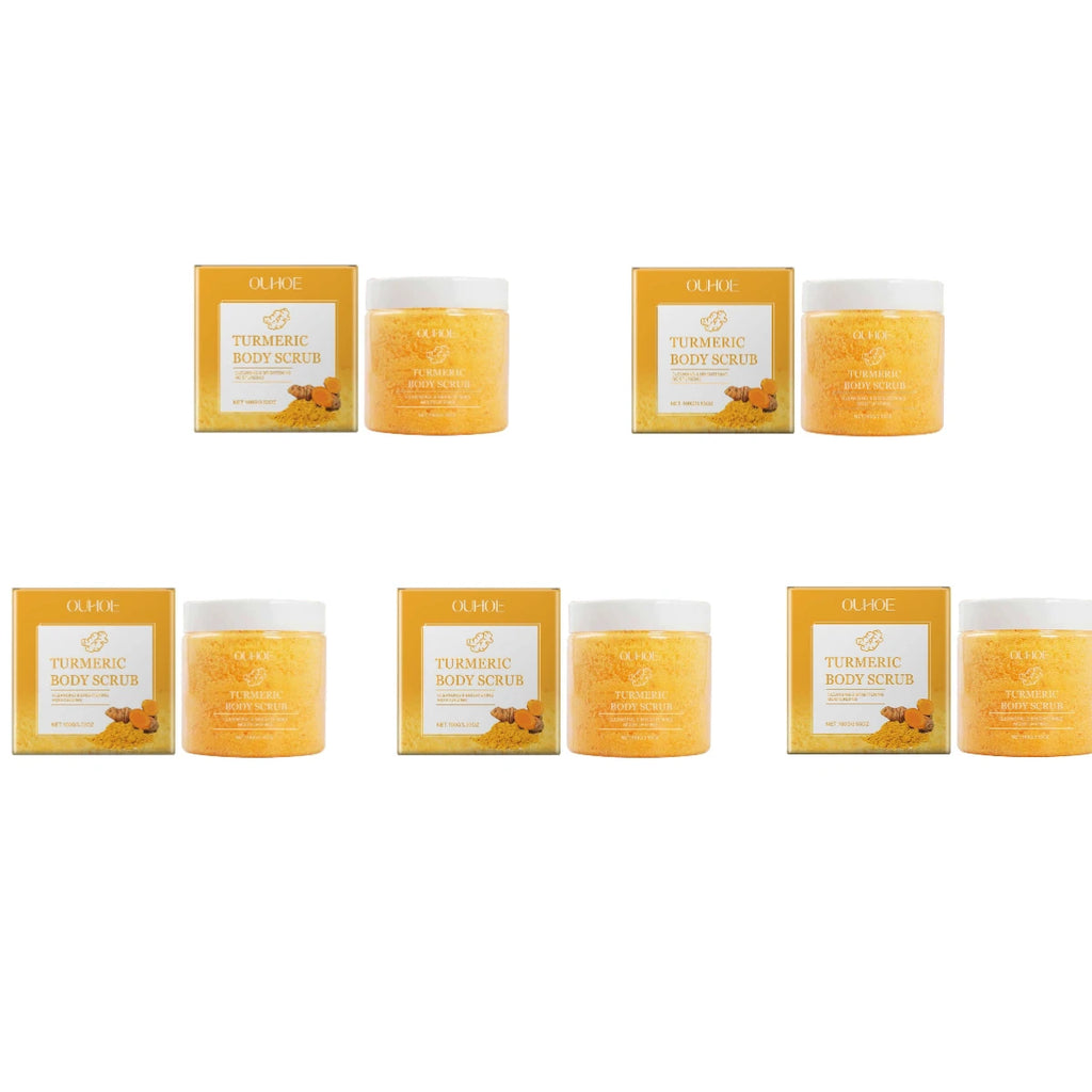 Turmeric Body Scrub Soften Cutin Smooth Skin Moisturizing Brightening Sea Salt Exfoliating Pore Cleaning Lighten Dark Spots Acne