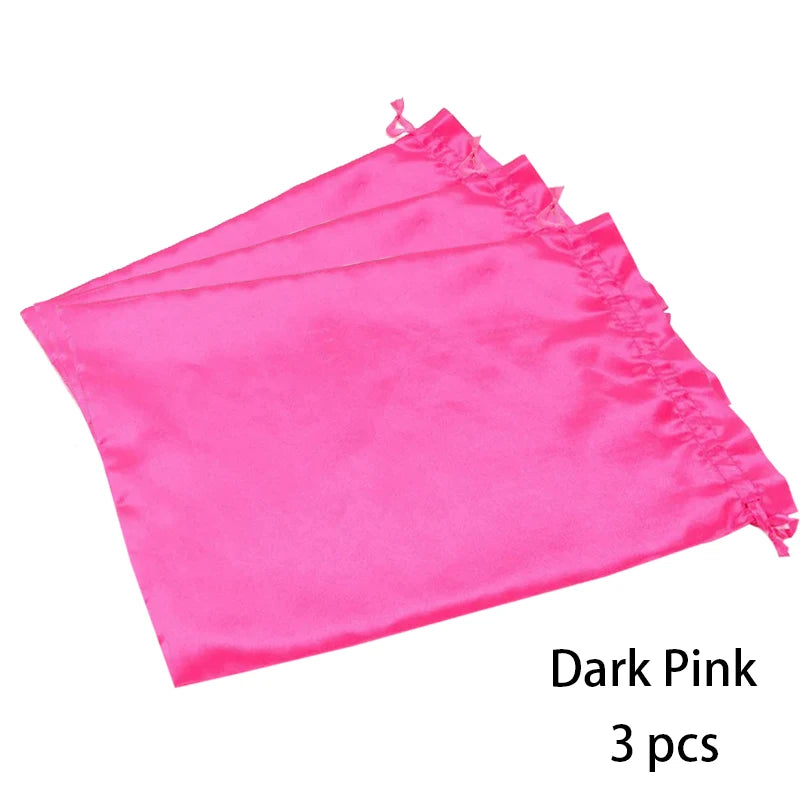 Satin Storage Bags 25*35cm wig storage Satin Wig Bags Black Pink Soft Silk Wig Bag For Hair Wig Packaging Tools