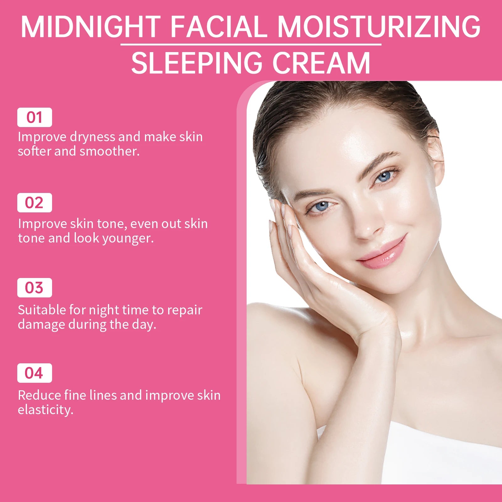 Night Face Cream Repair Damaged Skin Treatment Firming Increase Elasticity Lifting Tighten Reduce Dullness Brightening Skin Care
