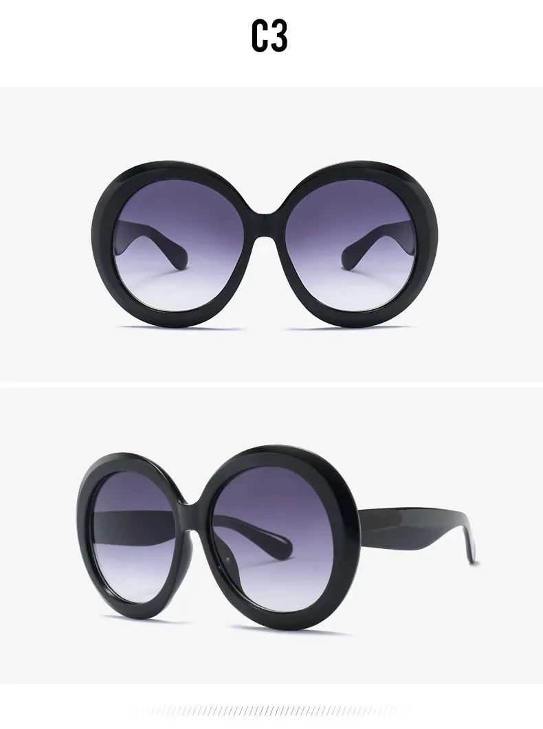 Oversized Round Sunglasses Women Men Luxury Brand Big Frame Sun Glasses Goggles Large Shades Unisex Riding Eyeglasses